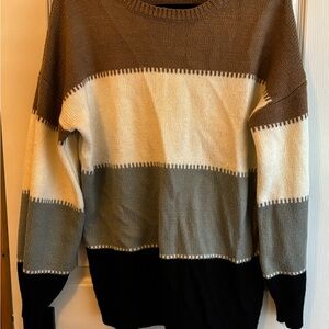 Elegant Multicolor Women's Crew Neck Sweater